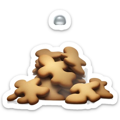 Realistic glass cookie jar with light white lid full of gingerbread cookies isolated.  sticker