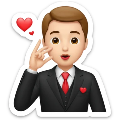 man in suite blowing a kiss. sticker