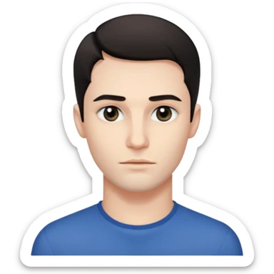 So pretty handsome bratz man, with black black black eyes,  short dark hair, pale skin, defined jawline sticker