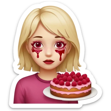 Raspberry torte human full body girl sticker