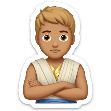 Ulysses from the Odyssey looking at me with crossed arms sticker