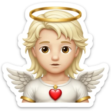 Cupid, Love God from Rome Mythology with long platinum blonde hair, gold and white outfit sticker