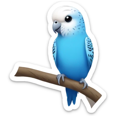 pied blue budgie sticker