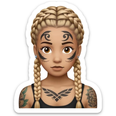 braided and tattoedbraided with lots lots lots of face tattooes sticker