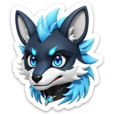 Cool gothic cute badass Vernid-Protogen-Dutch-Angel-Dragon-Sergal-Trico-Fursuit-furry-fursona sticker
