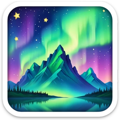 northern lights and stars sticker