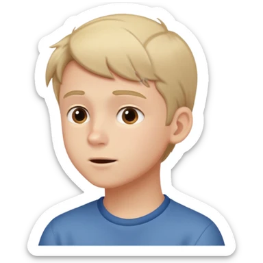 A boy showing right cheek to her mother asking for a gentle playful slap only boy no picture of mother included in emoji
Give side view of right cheek sticker