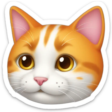 long vertical stuffed cat orange White sticker