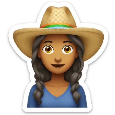 Una Exploradora son sombrero con cara de sorpresa sticker