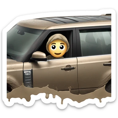 person driving a ranger rover in the mud and getting dirty sticker