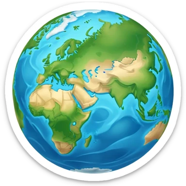 Earth globe with continents shaped to form the number 812 sticker