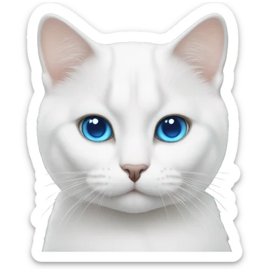 White British cat with blue eyes sticker