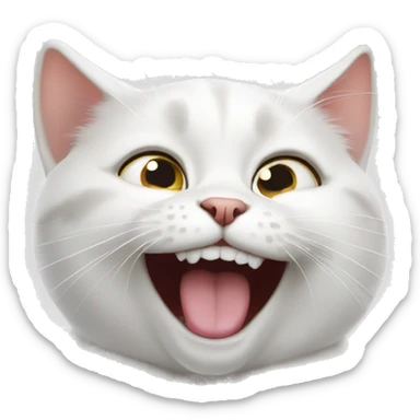 White British cat is laughing  sticker