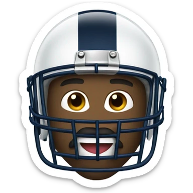 Man with mustache with mouthpiece with football helmet  sticker