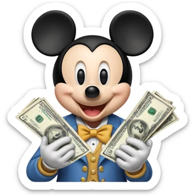 Cash flyaway with Mickey mouse  sticker