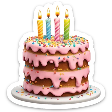 Birthday cake sticker