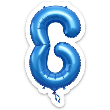 Number four in blue balloons sticker
