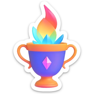 holy grail, radiant cup, mystical aura sticker