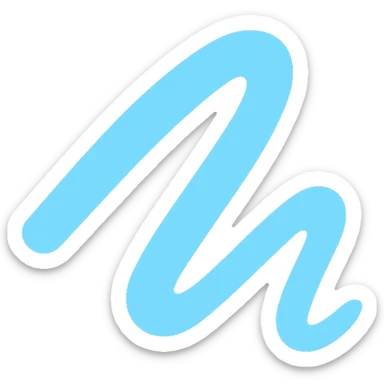 Remove all outlines from the image, keep only the light blue stroke filled, and remove the background completely. sticker