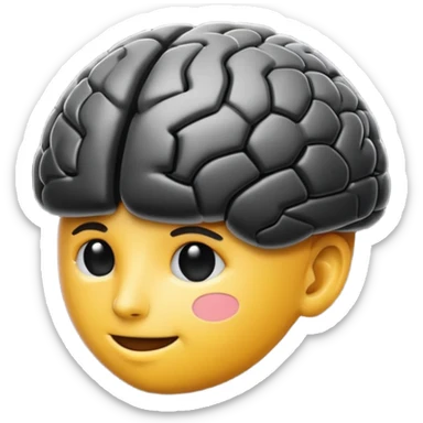   Create an emoji in which it is representing AI brain in black color professional and luxury brand type sticker