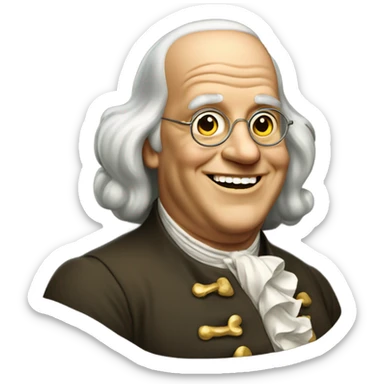 Benjamin Franklin with golden teeth sticker