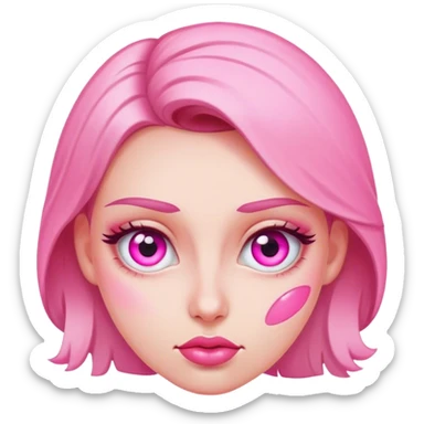 mulher revirando os olhos rosa  sticker