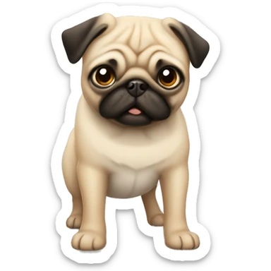 Cute pug sticker