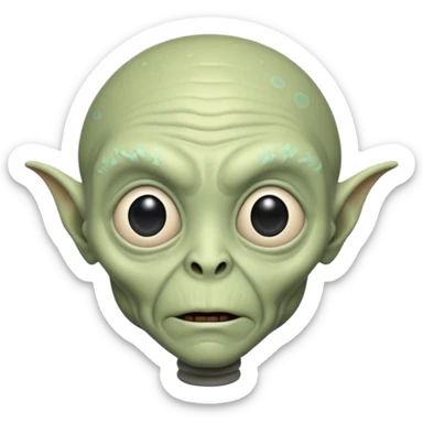 an old aliens with a little hair, white skin sticker