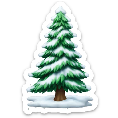 Christmas tree with snow on it sticker