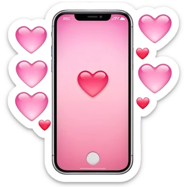 A pink iPhone with notification bubbles popping up nonstop, all with your name and hearts.  sticker