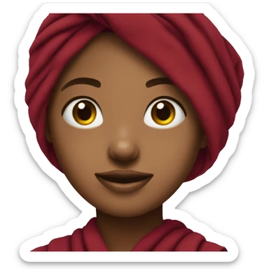 girl with a burgundy towel on her head sticker