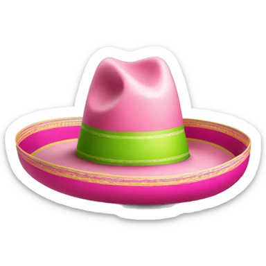 Realistic isolated pink and lime green  sombrero  sticker