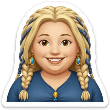 very fat beautiful rich blonde dreadlocked woman sticker