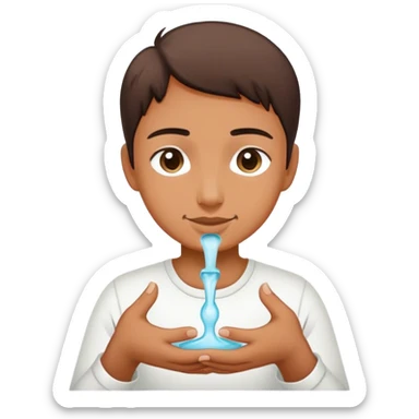 a realistic hand drawn gardener nurturing a small spout sticker