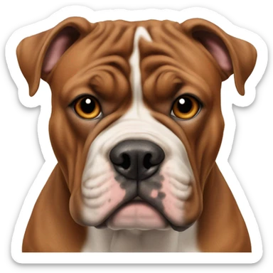Realistin Brown red english bulldogg sticker