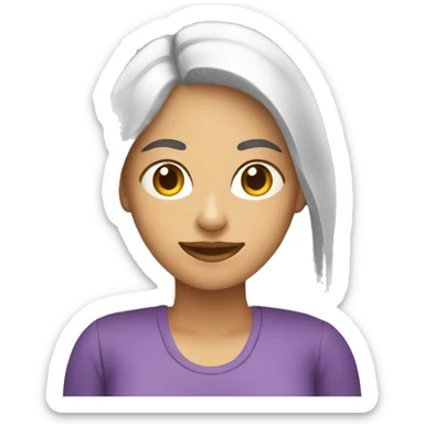 mujer en computador sticker