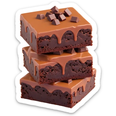 chocolate brownie with fudge sticker