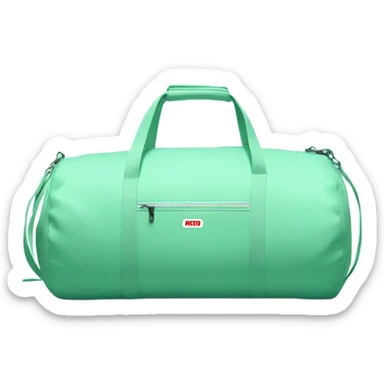 Gym duffle bag mint green color sticker