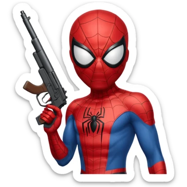 Spiderman with gun sticker