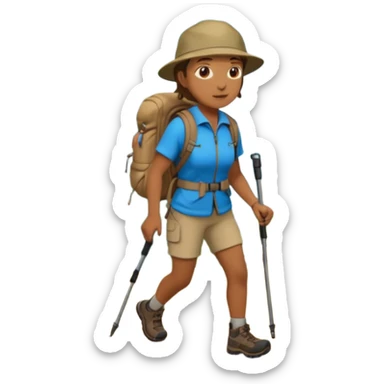 hiking person sticker
