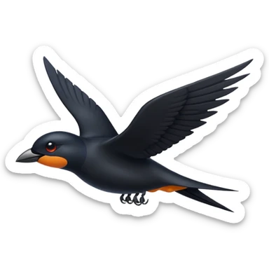 Black swallow flying sticker