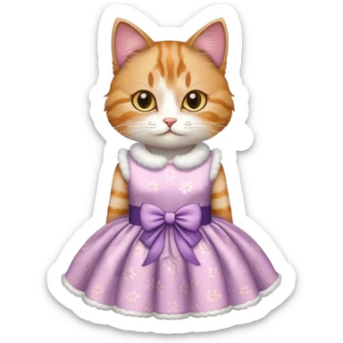 cat wearing in dress sticker