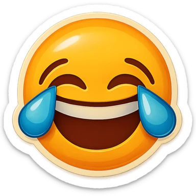 laughing with tears in eyes sticker