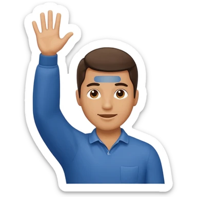 A man with arms waving up and down with 67 around it  sticker