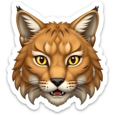 Tête de lynx très féroce  sticker