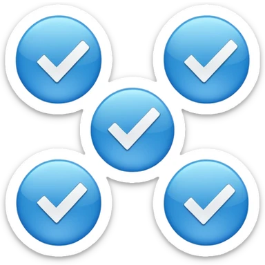 You got the blue part correct so leave the blue circle, replace the white tiktok logo with a check ✔️ sticker