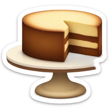 cheseecake piece top the brown cake stand sticker
