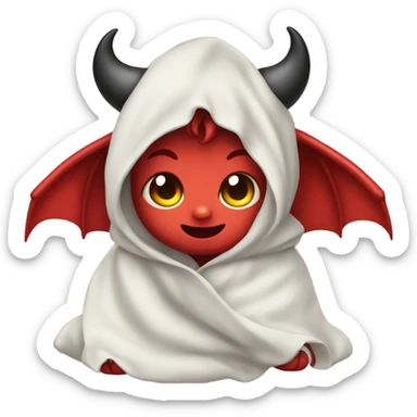 cute baby devil wearing blanket  sticker
