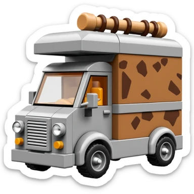  Prehistoric Lego antique tall rocky Flintstones moving van  sticker