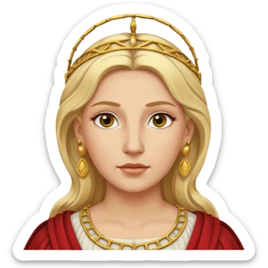 Ancient Roman woman with earrings and blonde hair sticker